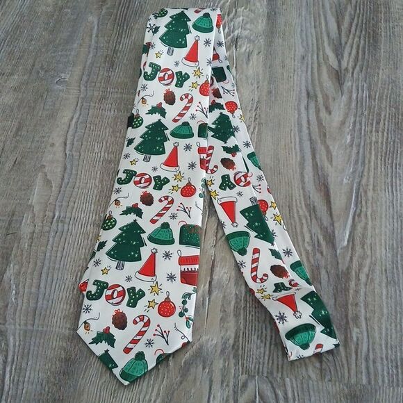 Christmas Necktie Christmas Party Fun Christmas Theme Print Tie NEW - Picture 1 of 5